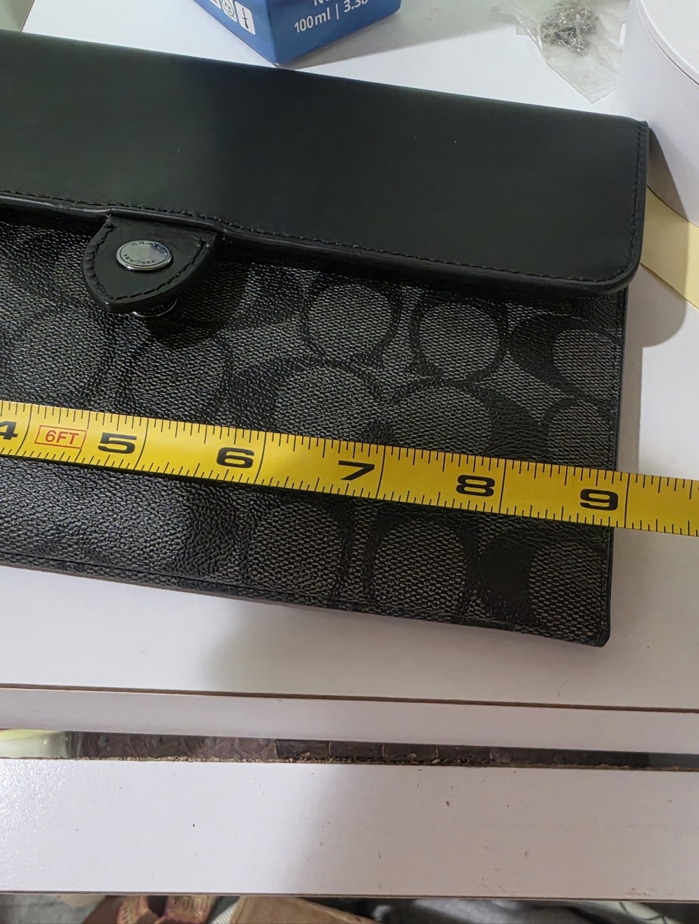 Coach Black & Charcoal Signature Envelope Clutch SMALL TABLET CASE 👀 Mini Ipad - Picture 8 of 8